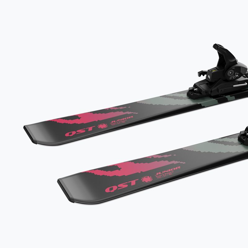Schiuri de coborâre pentru copii + legături Salomon QST Jr Black S + C5 GW black/neon punch 7