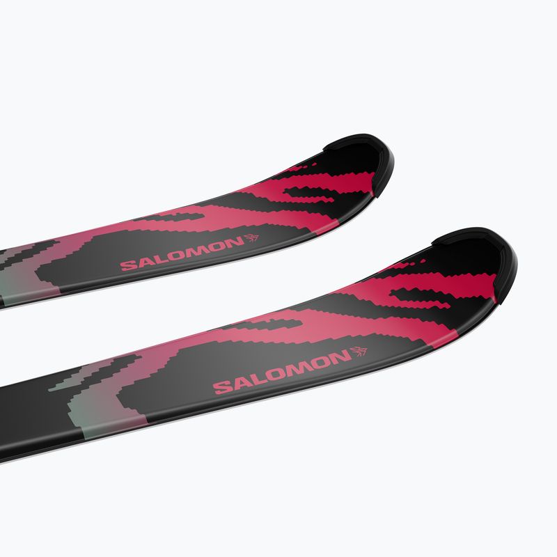 Schiuri de coborâre pentru copii + legături Salomon QST Jr Black M + L6 GW black/neon punch 6