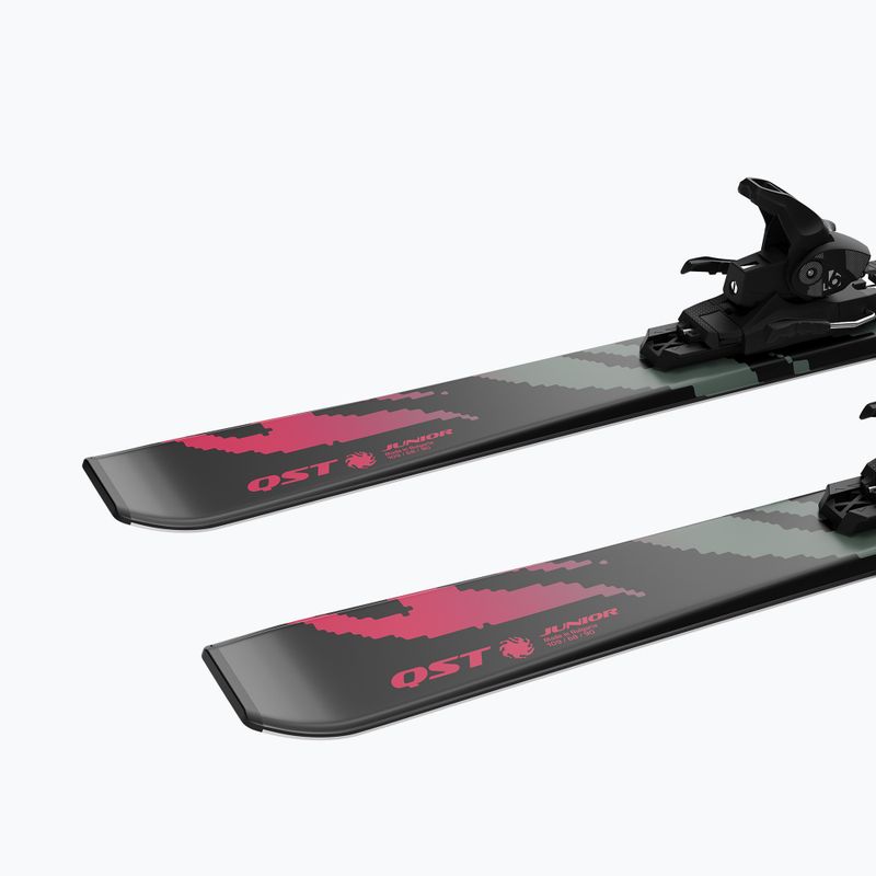 Schiuri de coborâre pentru copii + legături Salomon QST Jr Black M + L6 GW black/neon punch 7