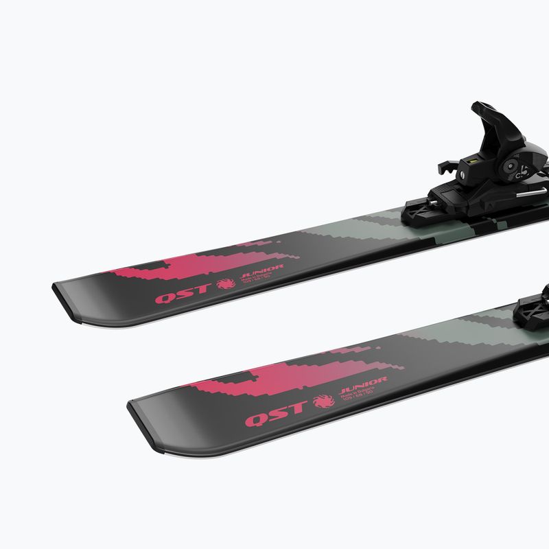 Schiuri de coborâre pentru copii + legături Salomon QST Jr Black M + C5 GW black/neon punch 6