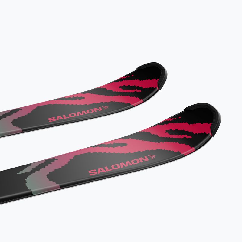 Schiuri de coborâre pentru copii + legături Salomon QST Jr Black M + C5 GW black/neon punch 7