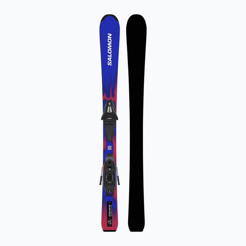 Schiuri de coborâre pentru copii + legături Salomon Equipe Jr S + C5 GW race blue/equipe red 3