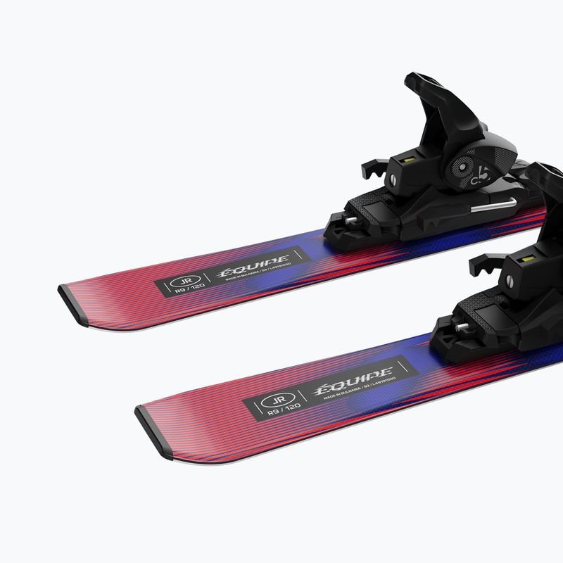 Schiuri de coborâre pentru copii + legături Salomon Equipe Jr S + C5 GW race blue/equipe red 6