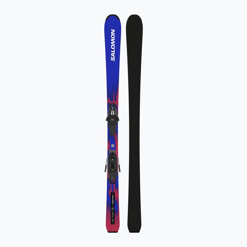 Schiuri de coborâre pentru copii + legături Salomon Equipe Jr M + C5 GW race blue/equipe red 3