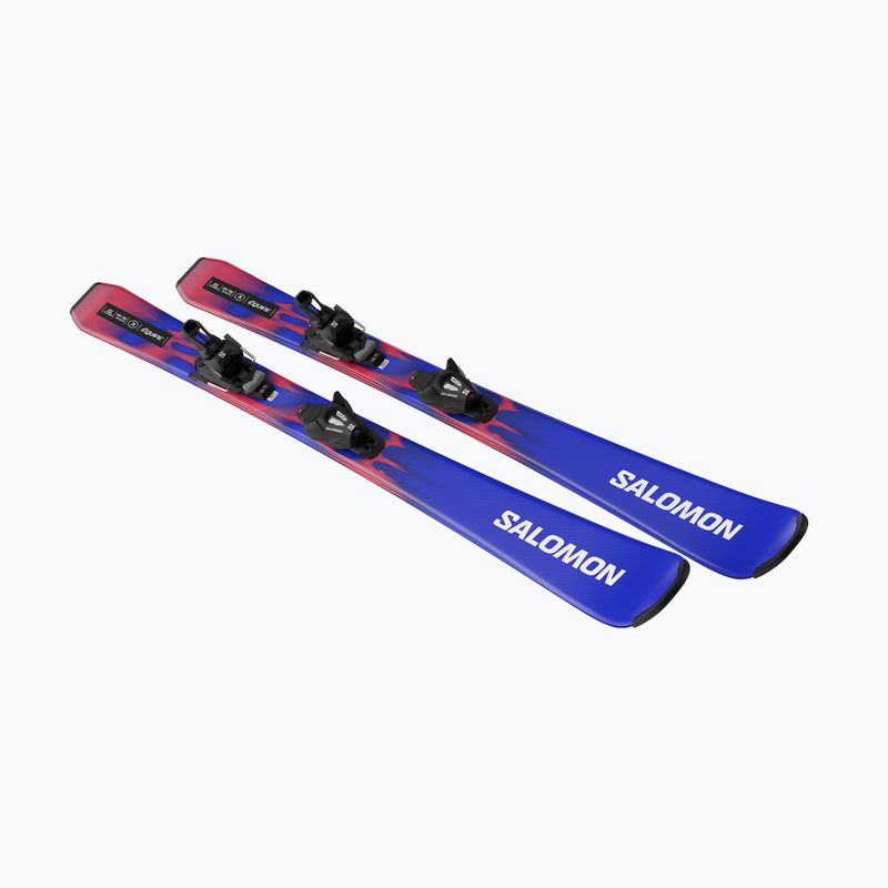 Schiuri de coborâre pentru copii + legături Salomon Equipe Jr M + C5 GW race blue/equipe red 4
