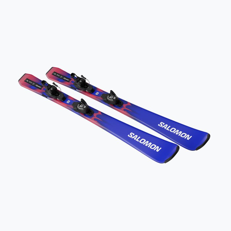 Schiuri de coborâre pentru copii + legături Salomon Equipe Jr M + L6 GW race blue/equipe red 4
