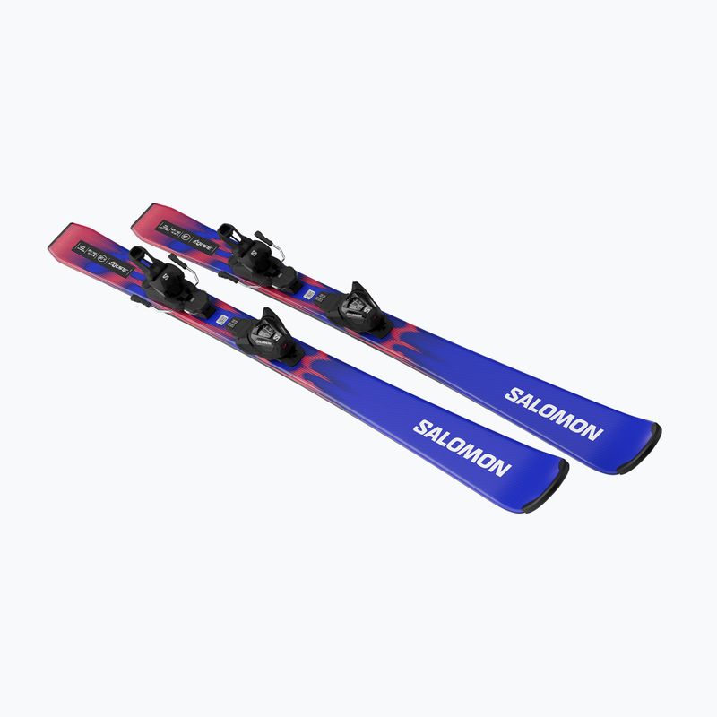 Schiuri de coborâre pentru copii + legături Salomon Equipe MT JR + L6 GW race blue/equipe red 4