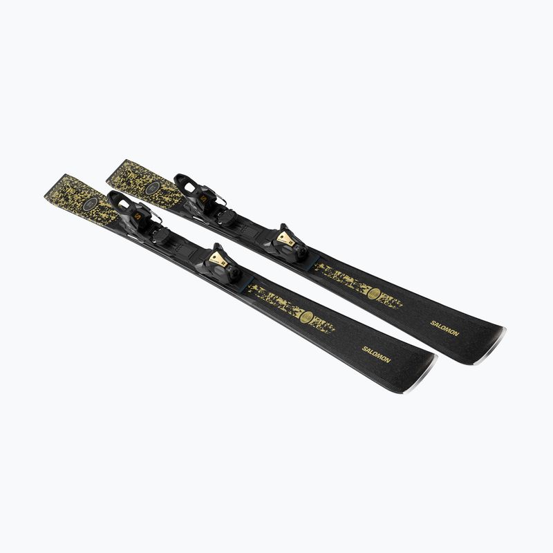 Schiuri de coborâre pentru femei + legături Salomon S/Max N°12 + MI11 GW black/glitter 2