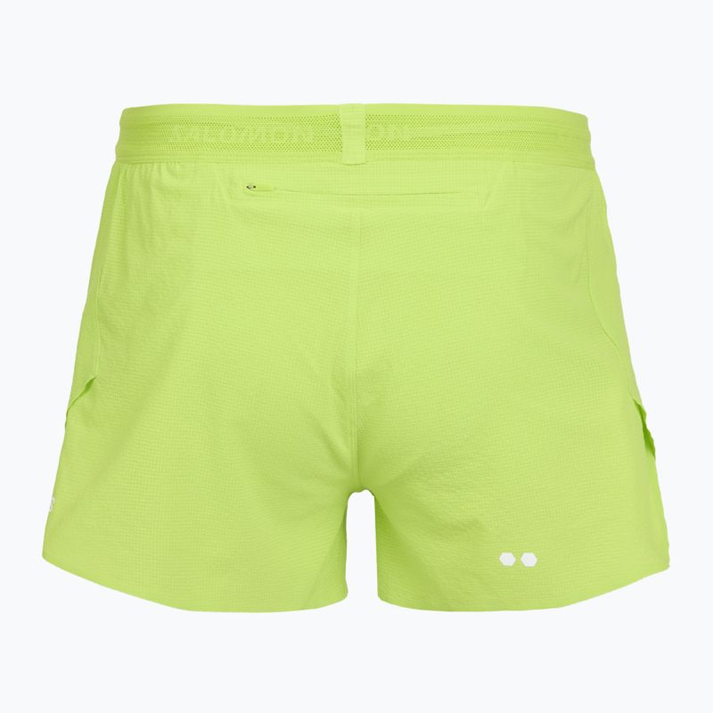 Pantaloni scurți de alergare pentru bărbați Salomon Sense Aero SPLT 3 "acid lime" 2