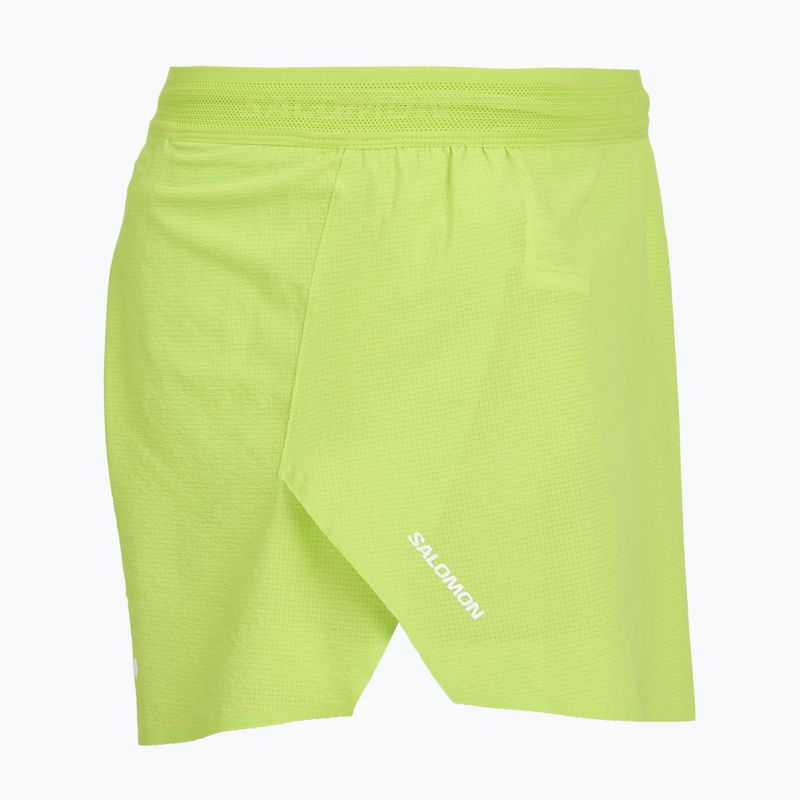 Pantaloni scurți de alergare pentru bărbați Salomon Sense Aero SPLT 3 "acid lime" 4