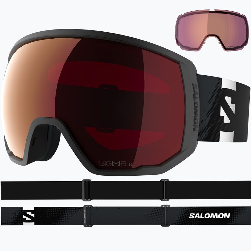Ochelari de schi Salomon Radium Pro Outline Sigma S3+S1 black/sigma fire red/sigma light blue 2