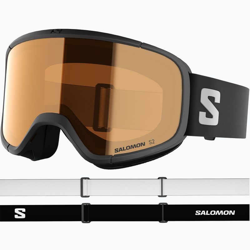 Ochelari de schi pentru copii Salomon Rio S2 black/flash tonic orange 2