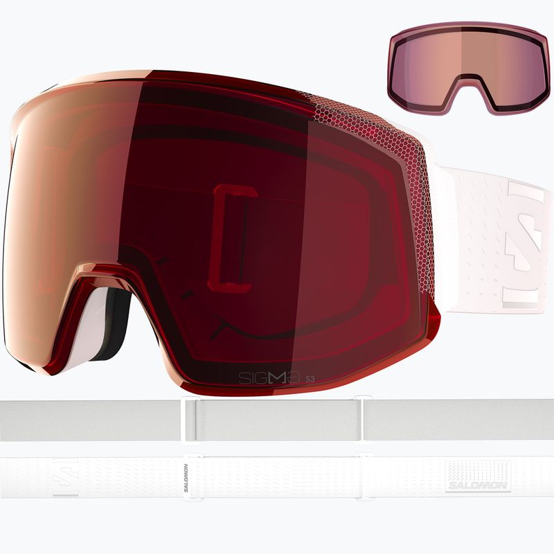 Ochelari de schi Salomon Skarn Prime Sigma S3+S1 white/sigma fire red/sigma light blue 2