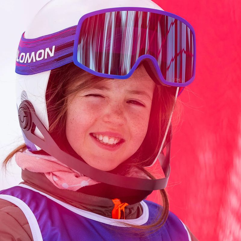 Cască de schi pentru copii Salomon Equipe Fis + Chinguard Jr white/race blue 6