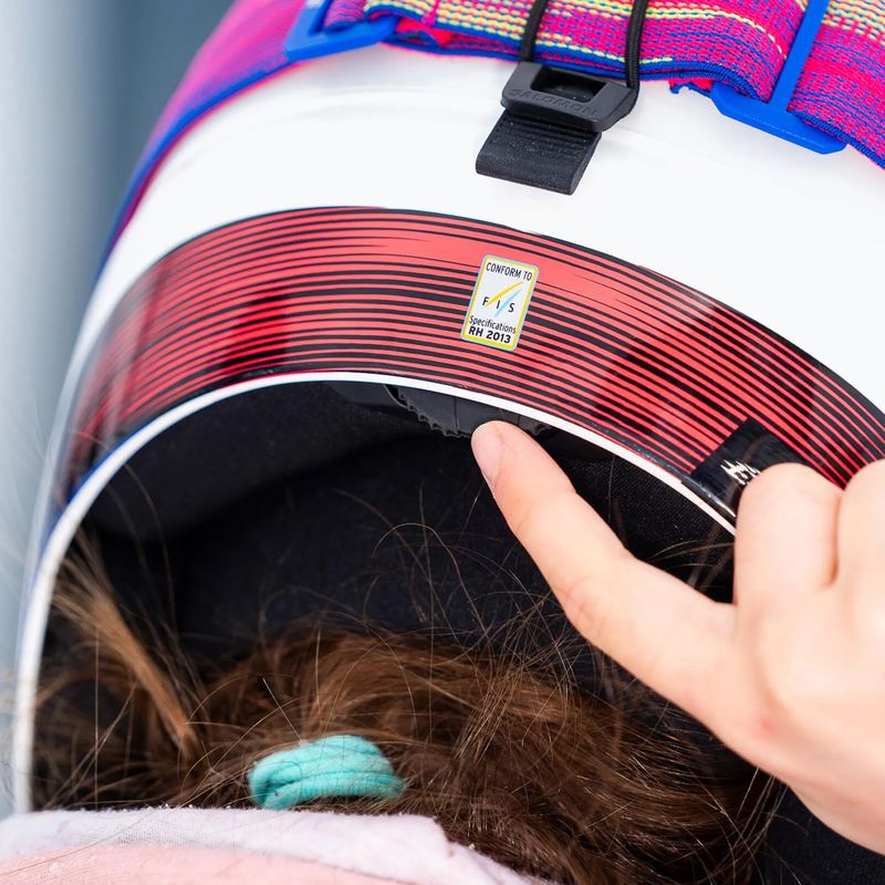 Cască de schi pentru copii Salomon Equipe Fis + Chinguard Jr white/race blue 9