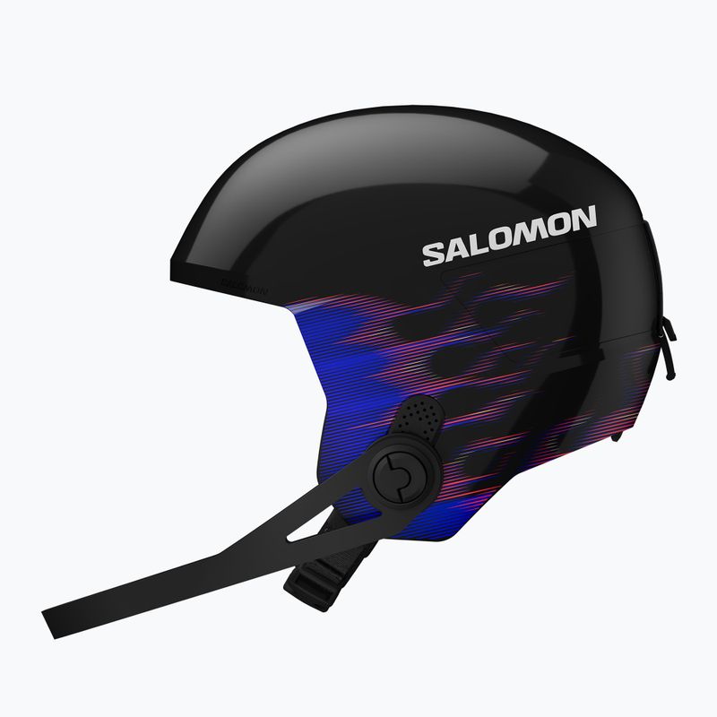 Cască de schi pentru copii Salomon Equipe Fis + Chinguard Jr black/flames 4