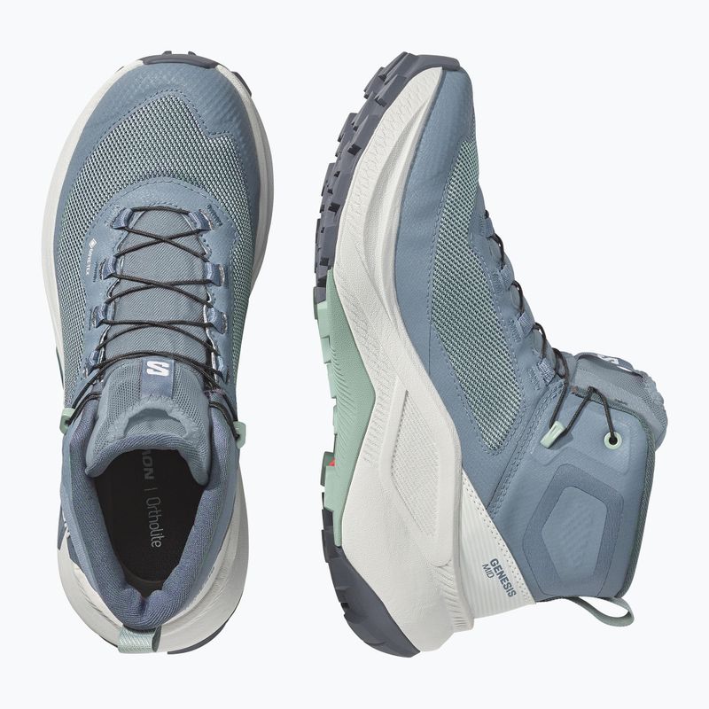 Încălțăminte de drumeție pentru femei Salomon Genesis Mid GTX grisaille/green milieu 3
