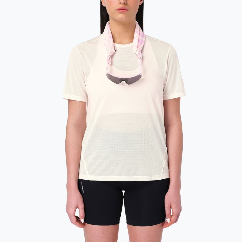Tricou de alergare pentru femei Salomon Shakeout Core GFX SS Tee whisper white/pink frosting