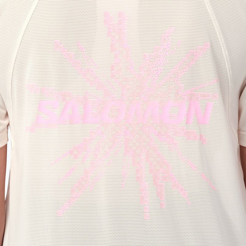 Tricou de alergare pentru femei Salomon Shakeout Core GFX SS Tee whisper white/pink frosting 4