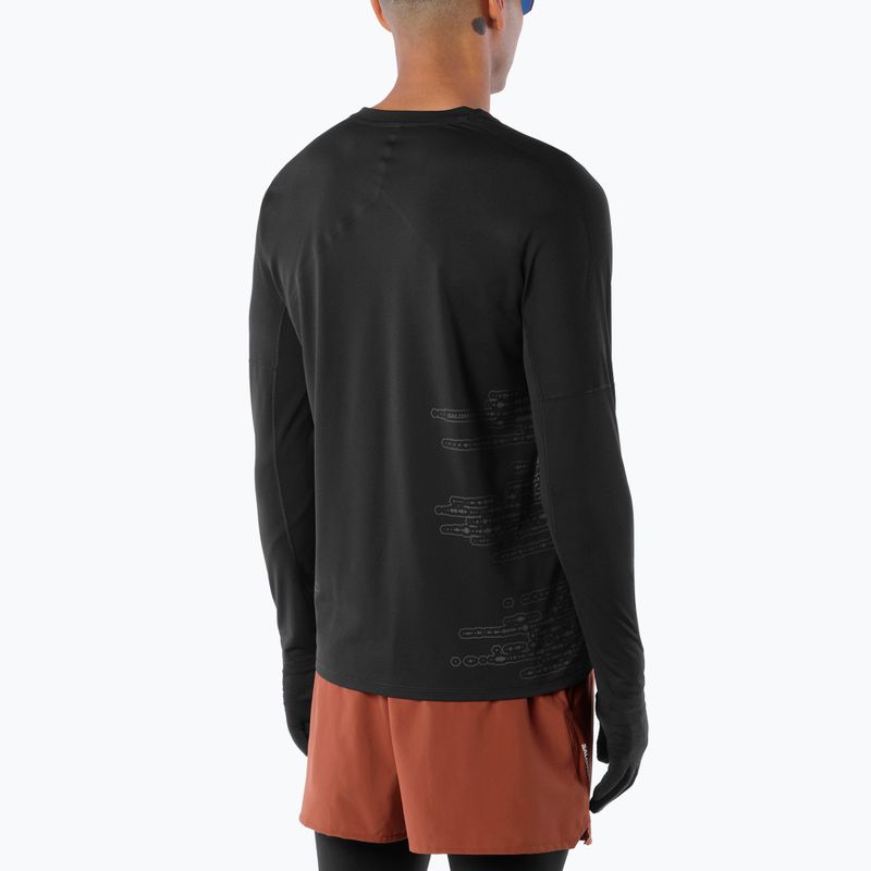 Longsleeve de alergare pentru bărbați Salomon Sense Aero GFX Tee LS deep black/black beauty 2