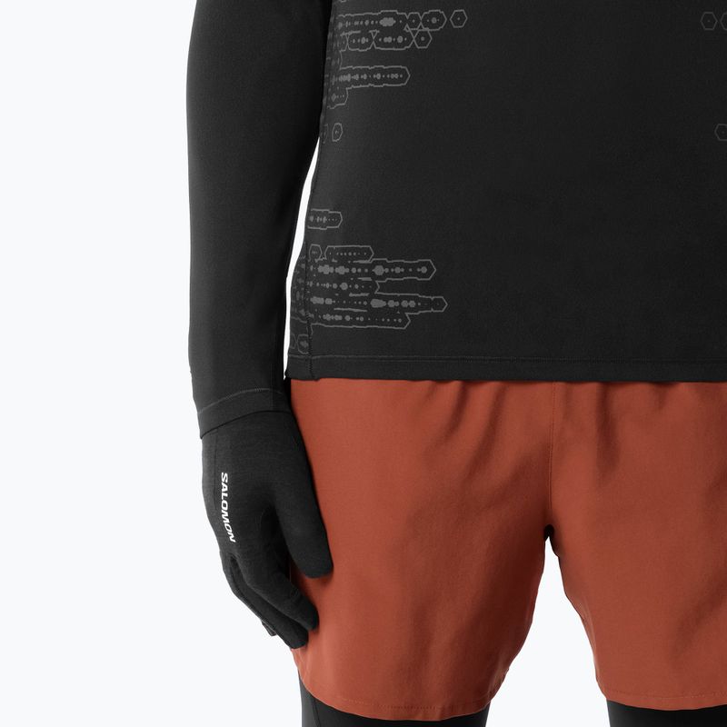 Longsleeve de alergare pentru bărbați Salomon Sense Aero GFX Tee LS deep black/black beauty 3