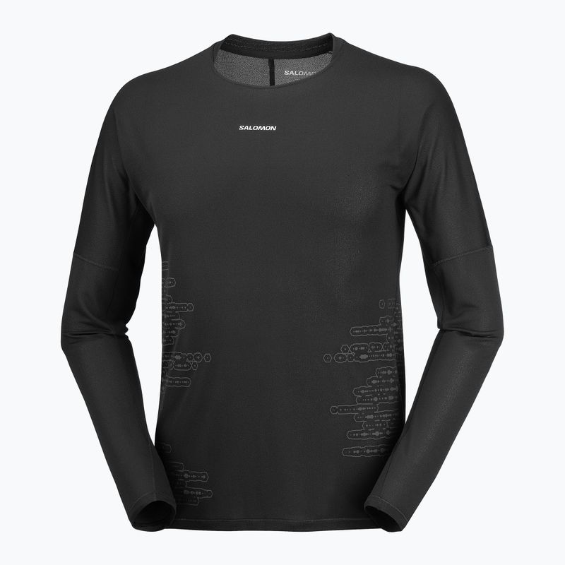 Longsleeve de alergare pentru bărbați Salomon Sense Aero GFX Tee LS deep black/black beauty 4