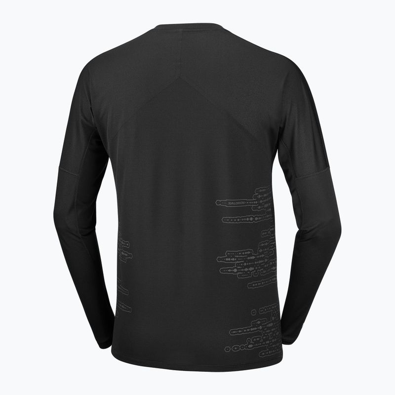 Longsleeve de alergare pentru bărbați Salomon Sense Aero GFX Tee LS deep black/black beauty 5