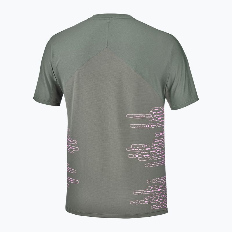 Tricou de alergare pentru bărbați Salomon Sense Aero GFX Tee SS castor gray/pink frosting 5