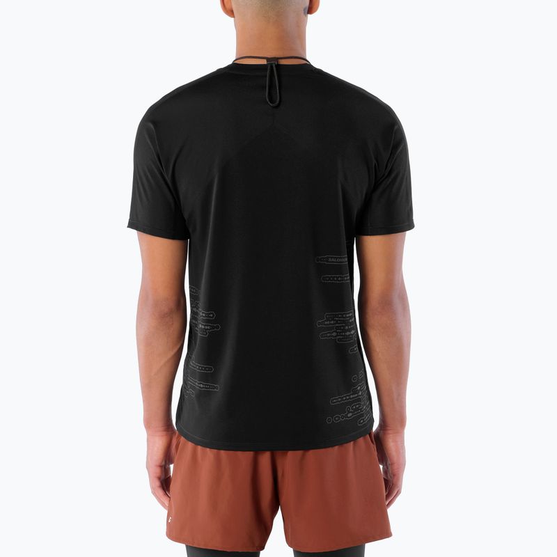 Tricou de alergare pentru bărbați Salomon Sense Aero GFX Tee SS deep black/black beauty 2