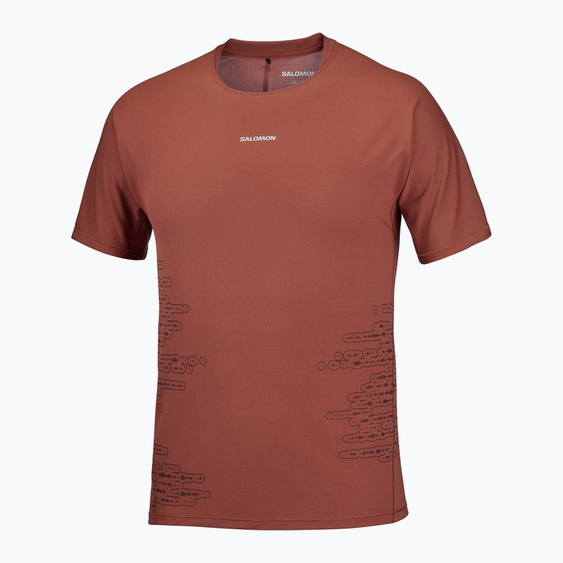Tricou de alergare pentru bărbați Salomon Sense Aero GFX Tee SS burnt umber/coffee bean 4