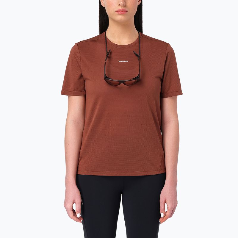 Tricou de alergare pentru femei Salomon Shakeout Core SS Tee burnt umber