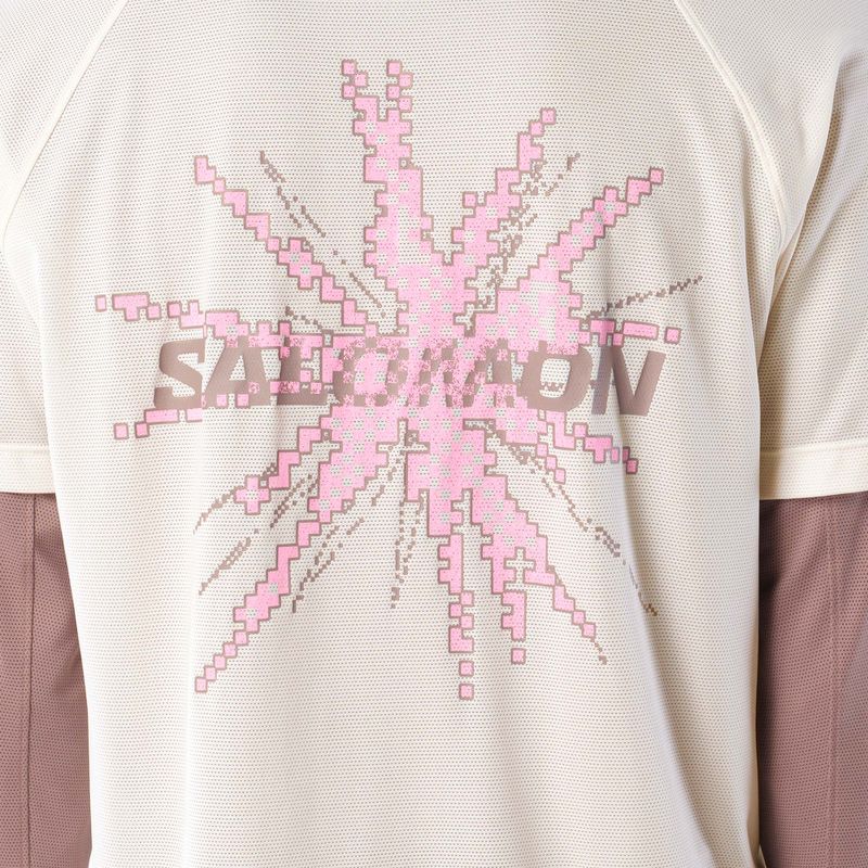 Tricou de alergare pentru bărbați Salomon Shakeout Core GFX SS Tee whisper white/pink frosting 4