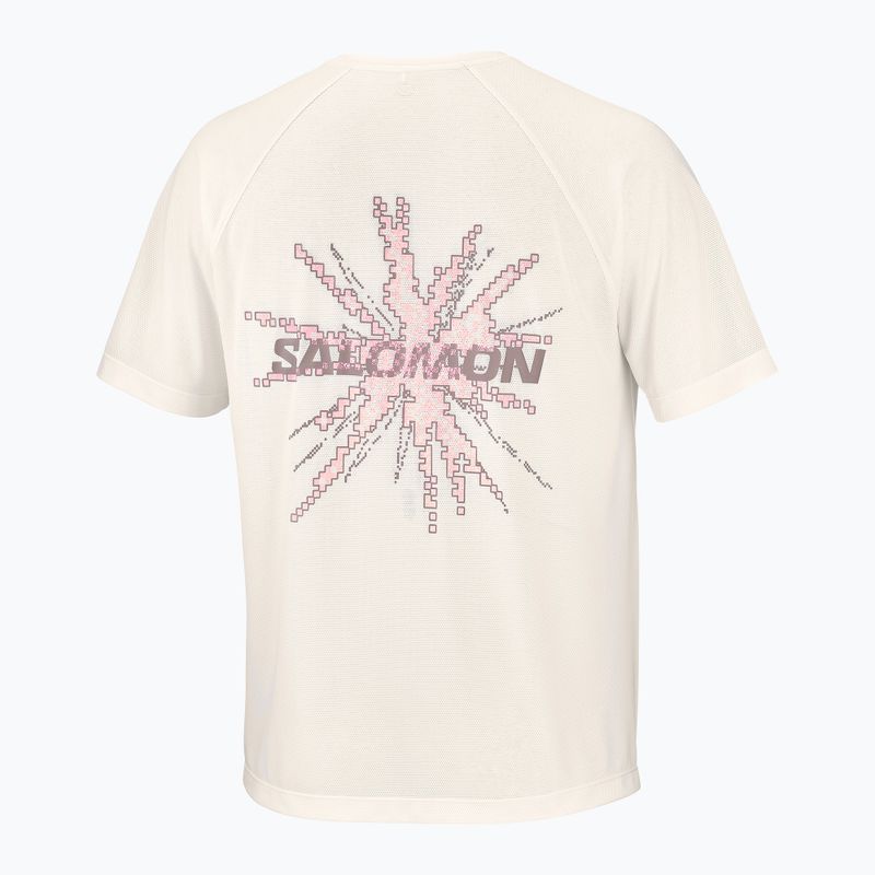 Tricou de alergare pentru bărbați Salomon Shakeout Core GFX SS Tee whisper white/pink frosting 6