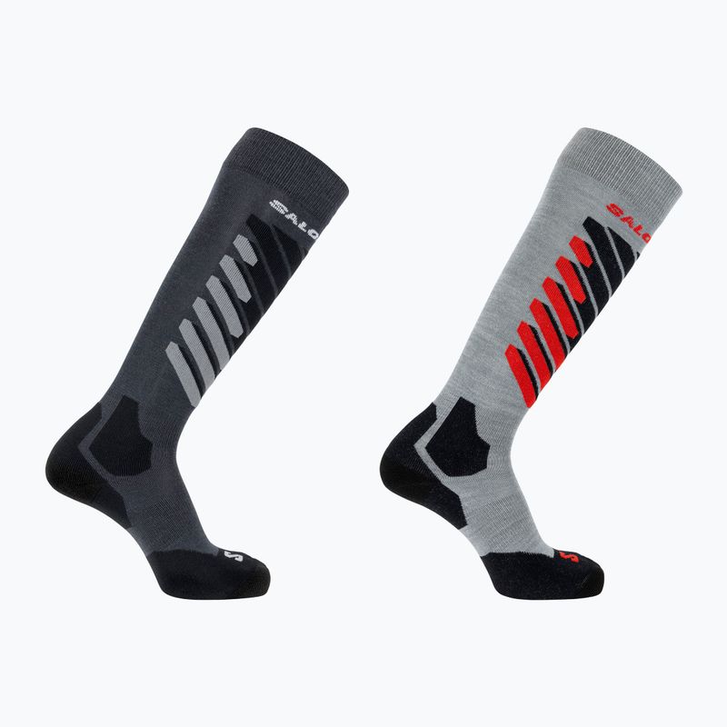 Șosete de schi Salomon S/Access 2-Pack anthracite/light grey