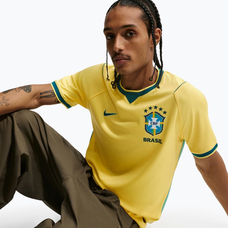 Tricou de fotbal pentru bărbați Nike Brazil 2026 Stadium Home Soccer Replica canary/light menta/geode teal 4
