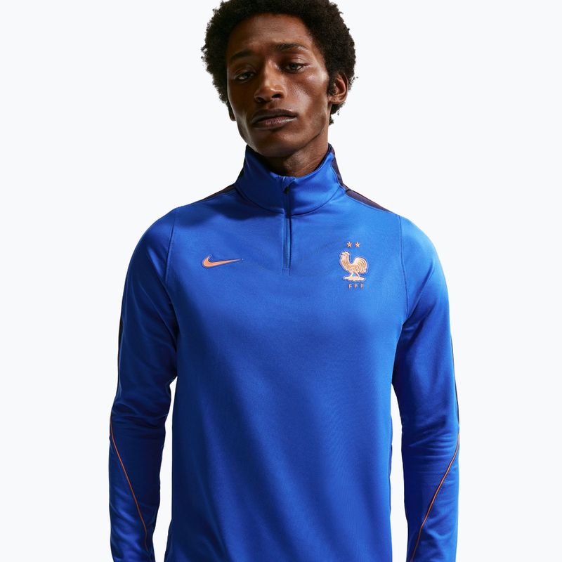 Bluză de fotbal pentru bărbați Nike FFF Strike Dri-Fit Drill Top game royal/metallic copper 4