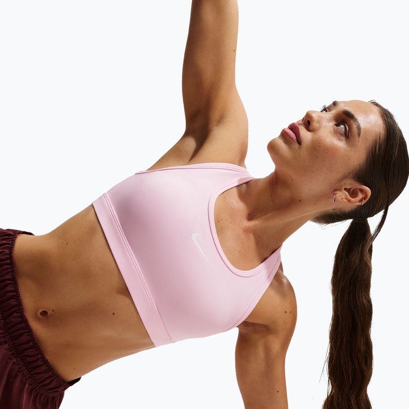 Sutien de antrenament Nike Swoosh Medium Support pink foam/stone mauve/white 5