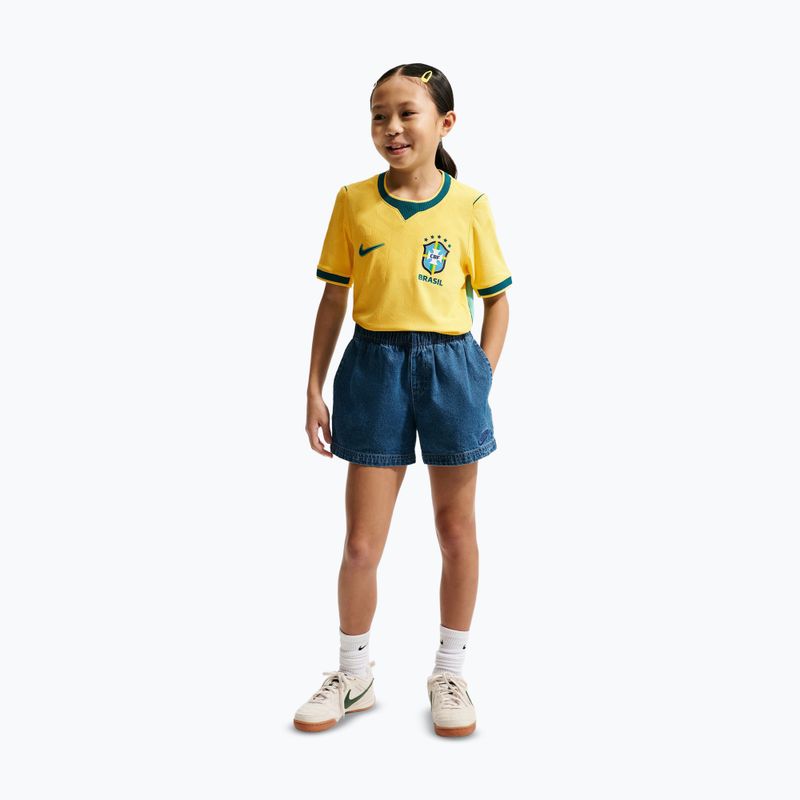 Tricou de fotbal pentru copii Nike Brazil 2026/27 Match Home canary/light mint/geode teal 5