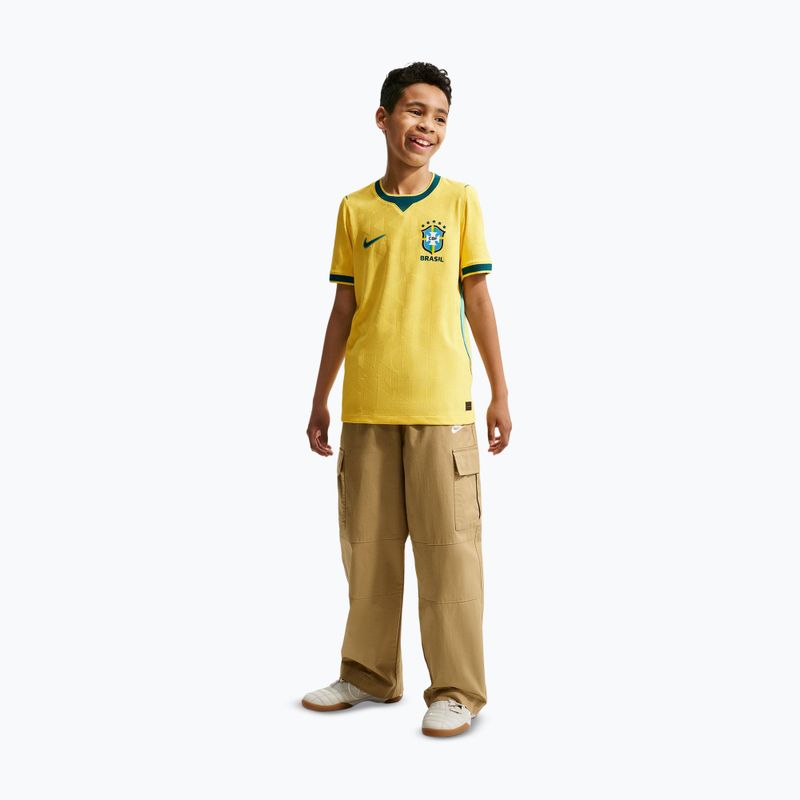Tricou de fotbal pentru copii Nike Brazil 2026/27 Match Home canary/light mint/geode teal 6