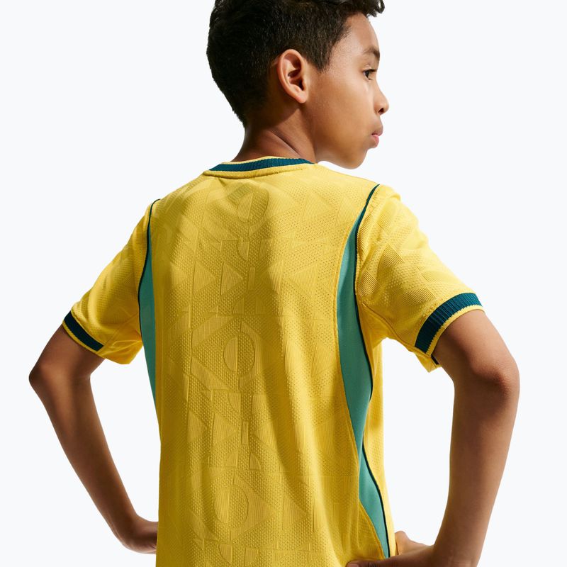 Tricou de fotbal pentru copii Nike Brazil 2026/27 Match Home canary/light mint/geode teal 10