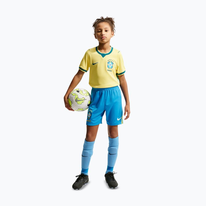 Pantaloni scurți de fotbal pentru copii Nike Brazil 2026 Stadium Home Soccer Replica light photo blue/light mint/white 2