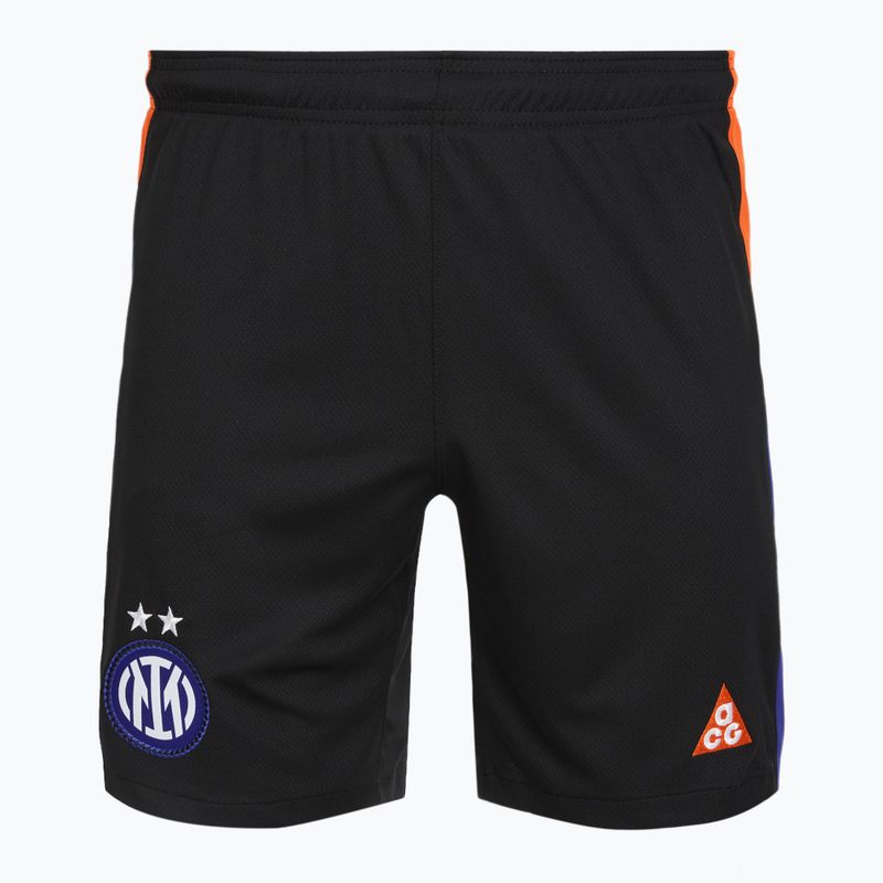 Pantaloni scurți de fotbal pentru bărbați Nike Inter Milan Stadium SE black/safety orange
