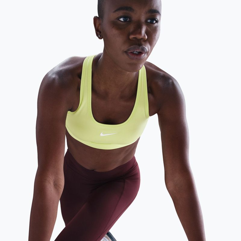 Sutien de antrenament Nike Swoosh Medium Support light lemon twist/stone mauve/white 4