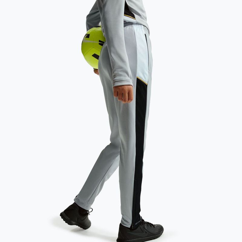 Pantaloni pentru copii Nike Academy Dri-Fit Jr light smoke grey/white/black/metallic gold 6