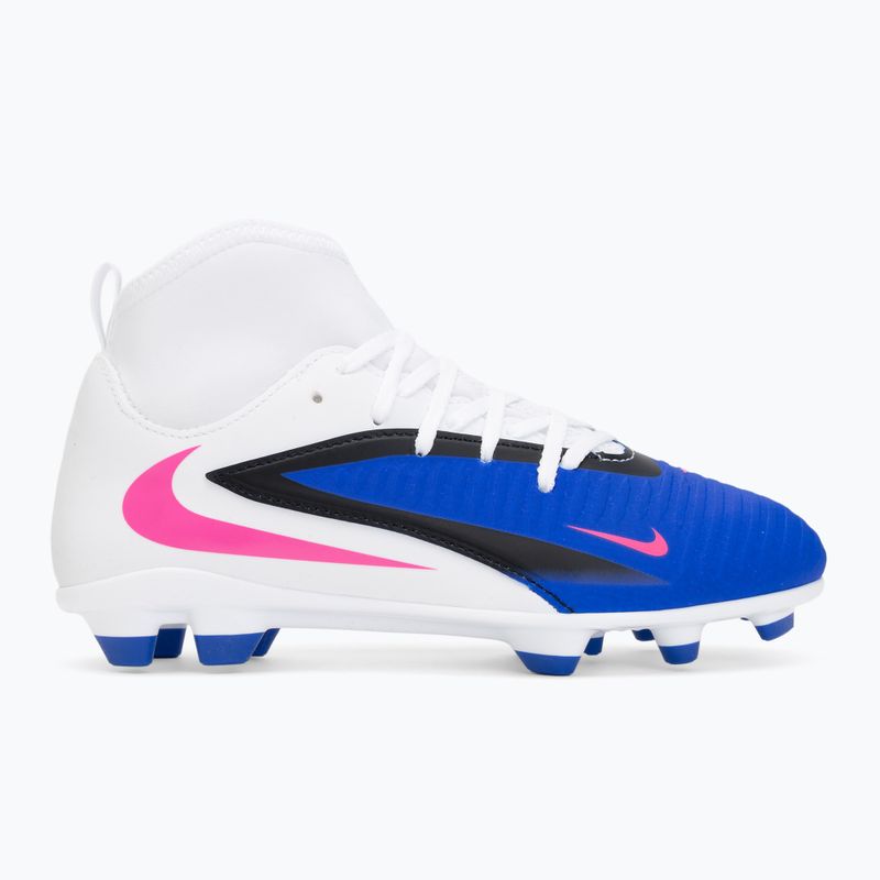 Încălțăminte de fotbal pentru copii Nike Phantom 6 High Club FG/MG racer blue/white/pink blast 2