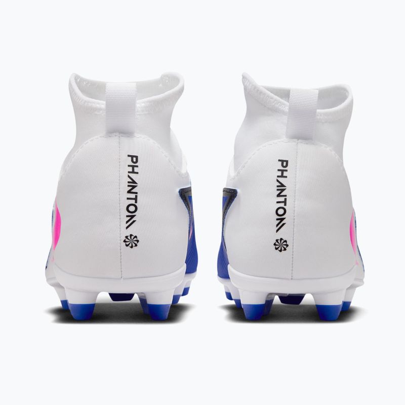 Încălțăminte de fotbal pentru copii Nike Phantom 6 High Club FG/MG racer blue/white/pink blast 11