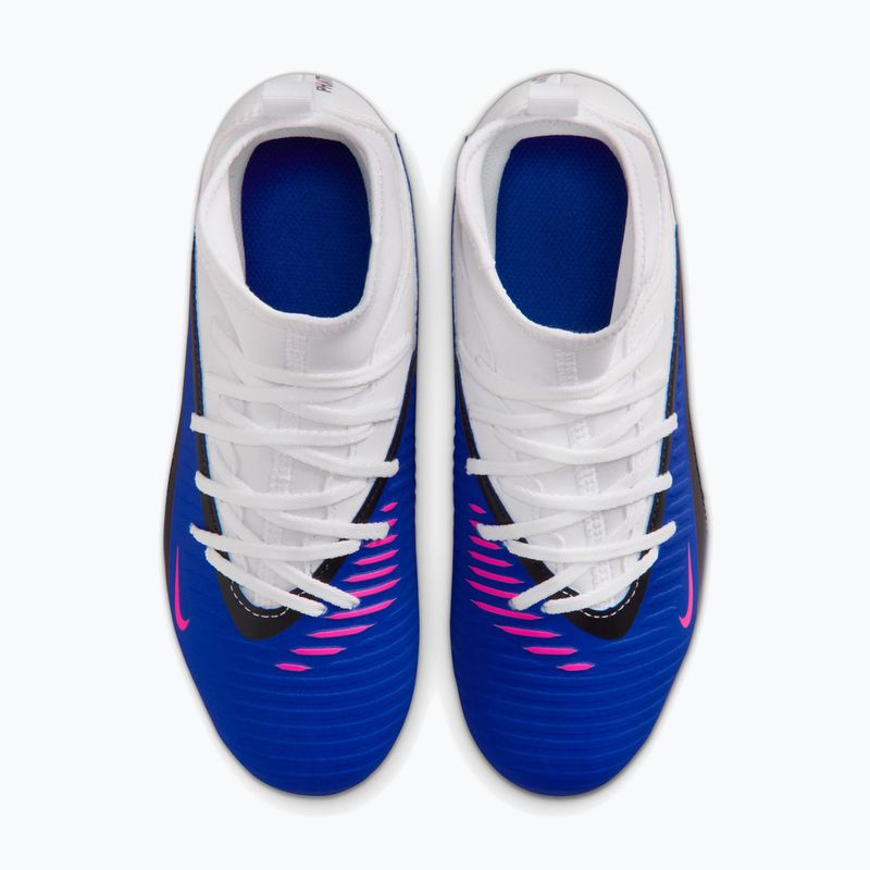 Încălțăminte de fotbal pentru copii Nike Phantom 6 High Club FG/MG racer blue/white/pink blast 13