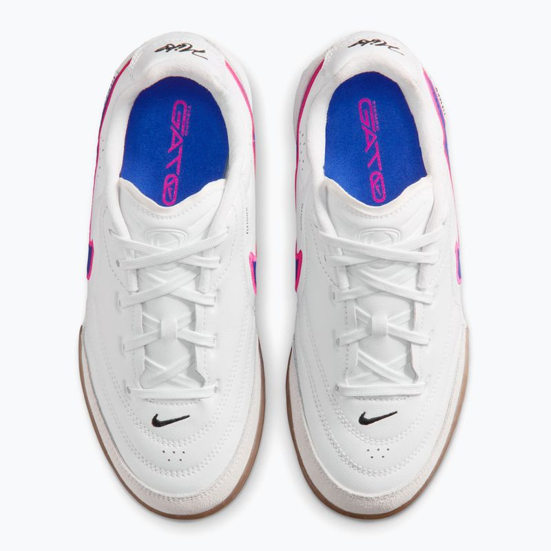 Încălțăminte de fotbal pentru copii Nike Tiempo Streetgato Jr white/pink blast/racer blue 6
