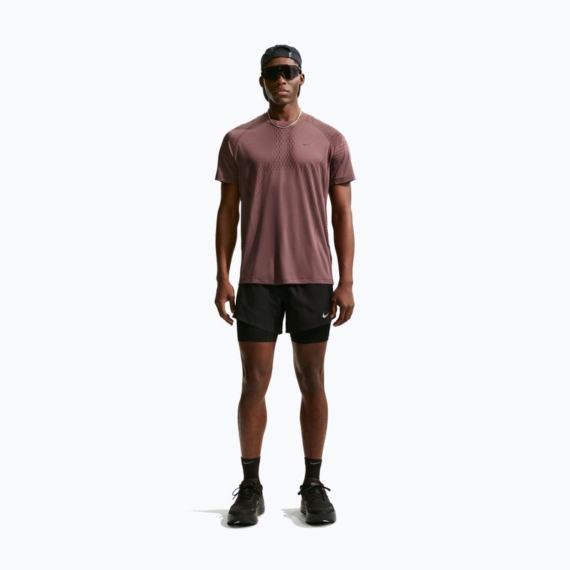 Tricou de alergare pentru bărbați Nike Stride Dri-Fit ADV tattoo/burgundy crush 3