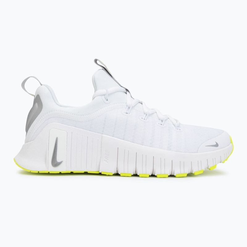Încălțăminte de antrenament pentru femei Nike Free Metcon 6 white/volt/metallic silver 2